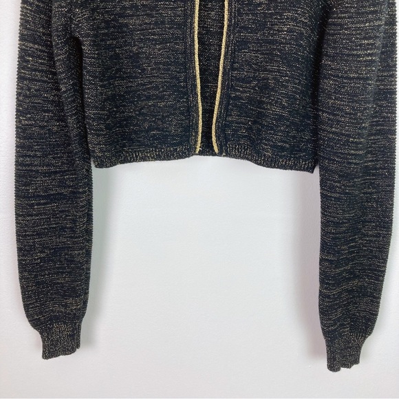 Marmellata Black Metallic Cropped Cardigan Girls 12 - Picture 5 of 10